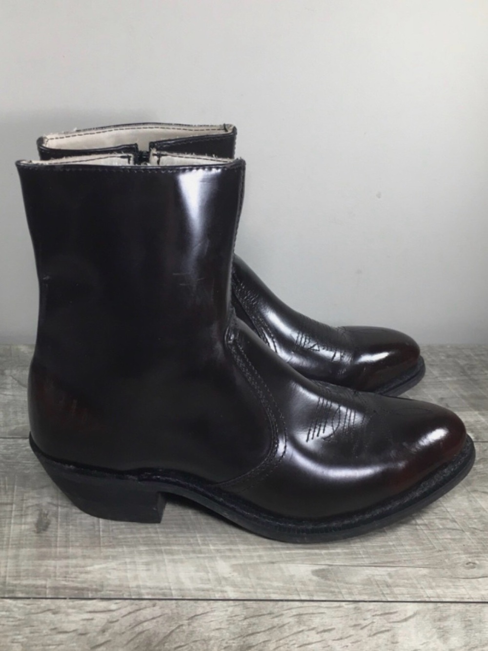 Leather Classics Men’s Western Indie Beatle Cowboy Brown Riding Boots Size 10.5